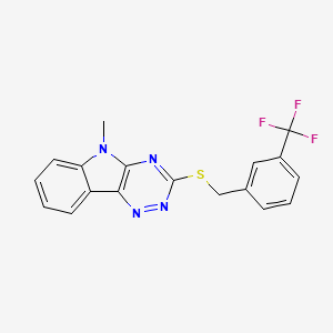 molecular formula C18H13F3N4S B4293417 5-methyl-3-{[3-(trifluoromethyl)benzyl]thio}-5H-[1,2,4]triazino[5,6-b]indole 