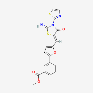 methyl 3-(5-{[2-imino-4-oxo-3-(1,3-thiazol-2-yl)-1,3-thiazolidin-5-ylidene]methyl}-2-furyl)benzoate