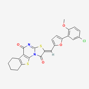 molecular formula C24H17ClN2O4S2 B4293442 2-{[5-(5-chloro-2-methoxyphenyl)-2-furyl]methylene}-6,7,8,9-tetrahydro-5H-[1]benzothieno[3,2-e][1,3]thiazolo[3,2-a]pyrimidine-1,5(2H)-dione 