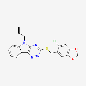 molecular formula C20H15ClN4O2S B4293445 5-allyl-3-{[(6-chloro-1,3-benzodioxol-5-yl)methyl]thio}-5H-[1,2,4]triazino[5,6-b]indole 