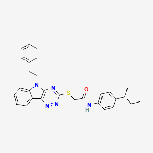 molecular formula C29H29N5OS B4293471 N-(4-sec-butylphenyl)-2-{[5-(2-phenylethyl)-5H-[1,2,4]triazino[5,6-b]indol-3-yl]thio}acetamide 