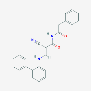 molecular formula C24H19N3O2 B429349 3-([1,1'-biphenyl]-2-ylamino)-2-cyano-N-(phenylacetyl)acrylamide 