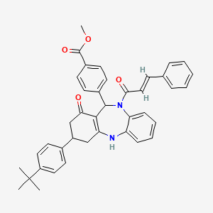 methyl 4-[3-(4-tert-butylphenyl)-10-cinnamoyl-1-oxo-2,3,4,5,10,11-hexahydro-1H-dibenzo[b,e][1,4]diazepin-11-yl]benzoate