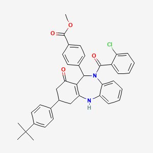 methyl 4-[3-(4-tert-butylphenyl)-10-(2-chlorobenzoyl)-1-oxo-2,3,4,5,10,11-hexahydro-1H-dibenzo[b,e][1,4]diazepin-11-yl]benzoate