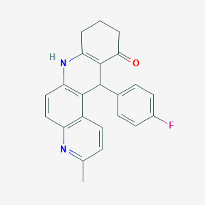 molecular formula C23H19FN2O B4293650 12-(4-fluorophenyl)-3-methyl-8,9,10,12-tetrahydrobenzo[b]-4,7-phenanthrolin-11(7H)-one 
