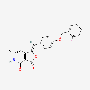 molecular formula C22H16FNO4 B4293699 1-{4-[(2-fluorobenzyl)oxy]benzylidene}-6-methylfuro[3,4-c]pyridine-3,4(1H,5H)-dione 