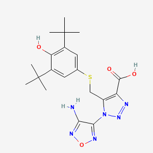 molecular formula C20H26N6O4S B4293712 1-(4-amino-1,2,5-oxadiazol-3-yl)-5-{[(3,5-di-tert-butyl-4-hydroxyphenyl)thio]methyl}-1H-1,2,3-triazole-4-carboxylic acid 