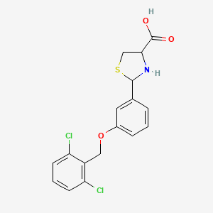 molecular formula C17H15Cl2NO3S B4293726 2-{3-[(2,6-dichlorobenzyl)oxy]phenyl}-1,3-thiazolidine-4-carboxylic acid 