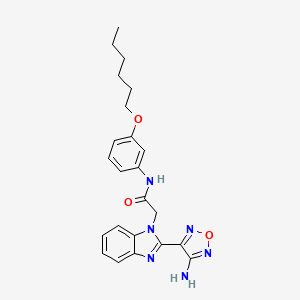 molecular formula C23H26N6O3 B4293745 2-[2-(4-amino-1,2,5-oxadiazol-3-yl)-1H-benzimidazol-1-yl]-N-[3-(hexyloxy)phenyl]acetamide 