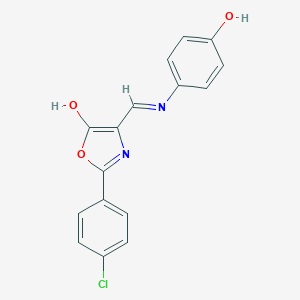 molecular formula C16H11ClN2O3 B429377 2-(4-chlorophenyl)-4-[(4-hydroxyanilino)methylene]-1,3-oxazol-5(4H)-one 