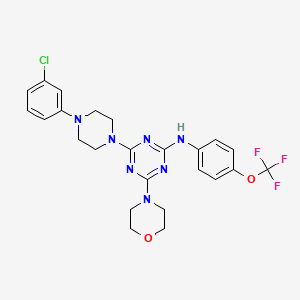 4-[4-(3-chlorophenyl)piperazin-1-yl]-6-morpholin-4-yl-N-[4-(trifluoromethoxy)phenyl]-1,3,5-triazin-2-amine