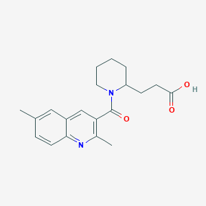 molecular formula C20H24N2O3 B4293794 3-{1-[(2,6-dimethylquinolin-3-yl)carbonyl]piperidin-2-yl}propanoic acid 