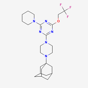molecular formula C24H35F3N6O B4293801 2-[4-(1-adamantyl)piperazin-1-yl]-4-piperidin-1-yl-6-(2,2,2-trifluoroethoxy)-1,3,5-triazine 