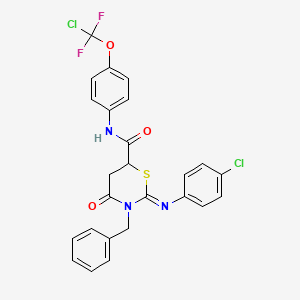 molecular formula C25H19Cl2F2N3O3S B4293831 3-benzyl-N-{4-[chloro(difluoro)methoxy]phenyl}-2-[(4-chlorophenyl)imino]-4-oxo-1,3-thiazinane-6-carboxamide 