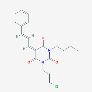 molecular formula C20H23ClN2O3 B429384 1-butyl-3-(3-chloropropyl)-5-(3-phenyl-2-propenylidene)-2,4,6(1H,3H,5H)-pyrimidinetrione 