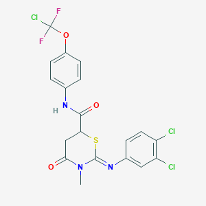 N-{4-[chloro(difluoro)methoxy]phenyl}-2-[(3,4-dichlorophenyl)imino]-3-methyl-4-oxo-1,3-thiazinane-6-carboxamide