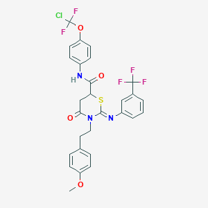 N-{4-[chloro(difluoro)methoxy]phenyl}-3-[2-(4-methoxyphenyl)ethyl]-4-oxo-2-{[3-(trifluoromethyl)phenyl]imino}-1,3-thiazinane-6-carboxamide