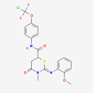 molecular formula C20H18ClF2N3O4S B4293873 N-{4-[chloro(difluoro)methoxy]phenyl}-2-[(2-methoxyphenyl)imino]-3-methyl-4-oxo-1,3-thiazinane-6-carboxamide 