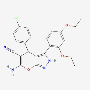 6-amino-4-(4-chlorophenyl)-3-(2,4-diethoxyphenyl)-1,4-dihydropyrano[2,3-c]pyrazole-5-carbonitrile