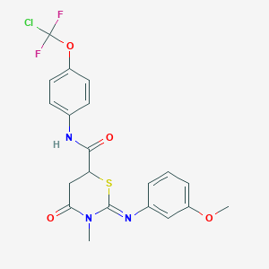 molecular formula C20H18ClF2N3O4S B4293899 N-{4-[chloro(difluoro)methoxy]phenyl}-2-[(3-methoxyphenyl)imino]-3-methyl-4-oxo-1,3-thiazinane-6-carboxamide 