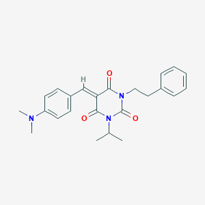 molecular formula C24H27N3O3 B429391 5-[4-(dimethylamino)benzylidene]-1-isopropyl-3-(2-phenylethyl)-2,4,6(1H,3H,5H)-pyrimidinetrione 