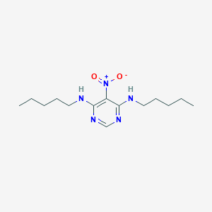 molecular formula C14H25N5O2 B429392 5-Nitro-4,6-bis(pentylamino)pyrimidine 