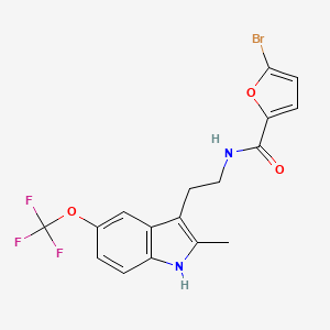 molecular formula C17H14BrF3N2O3 B4293925 5-bromo-N-{2-[2-methyl-5-(trifluoromethoxy)-1H-indol-3-yl]ethyl}-2-furamide 