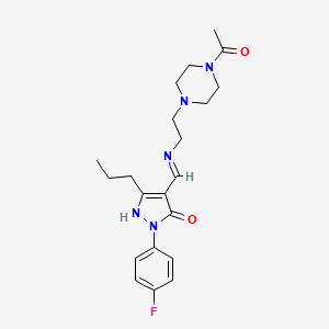 4-({[2-(4-acetylpiperazin-1-yl)ethyl]amino}methylene)-2-(4-fluorophenyl)-5-propyl-2,4-dihydro-3H-pyrazol-3-one