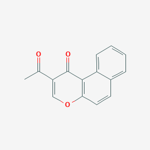 molecular formula C15H10O3 B429393 2-acetyl-1H-benzo[f]chromen-1-one 