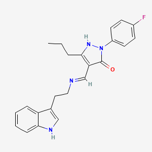 2-(4-fluorophenyl)-4-({[2-(1H-indol-3-yl)ethyl]amino}methylene)-5-propyl-2,4-dihydro-3H-pyrazol-3-one