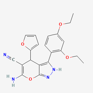 6-amino-3-(2,4-diethoxyphenyl)-4-(2-furyl)-1,4-dihydropyrano[2,3-c]pyrazole-5-carbonitrile