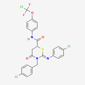 3-(4-chlorobenzyl)-N-{4-[chloro(difluoro)methoxy]phenyl}-2-[(4-chlorophenyl)imino]-4-oxo-1,3-thiazinane-6-carboxamide