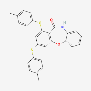 molecular formula C27H21NO2S2 B4293969 1,3-bis[(4-methylphenyl)thio]dibenzo[b,f][1,4]oxazepin-11(10H)-one 