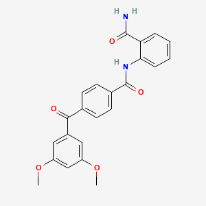 molecular formula C23H20N2O5 B4293971 2-{[4-(3,5-dimethoxybenzoyl)benzoyl]amino}benzamide 