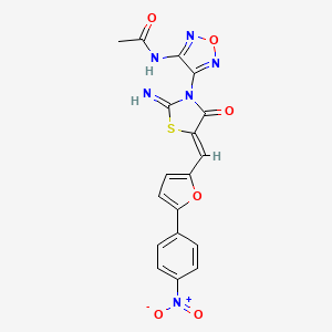 N-[4-(2-imino-5-{[5-(4-nitrophenyl)-2-furyl]methylene}-4-oxo-1,3-thiazolidin-3-yl)-1,2,5-oxadiazol-3-yl]acetamide