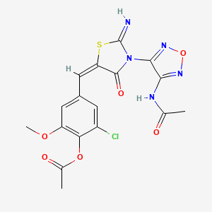 4-({3-[4-(acetylamino)-1,2,5-oxadiazol-3-yl]-2-imino-4-oxo-1,3-thiazolidin-5-ylidene}methyl)-2-chloro-6-methoxyphenyl acetate