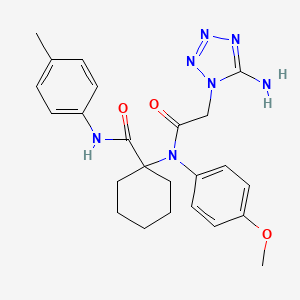 molecular formula C24H29N7O3 B4294010 1-[[(5-amino-1H-tetrazol-1-yl)acetyl](4-methoxyphenyl)amino]-N-(4-methylphenyl)cyclohexanecarboxamide 