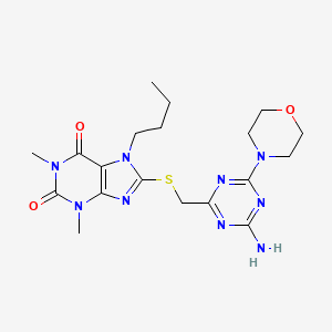 8-{[(4-amino-6-morpholin-4-yl-1,3,5-triazin-2-yl)methyl]thio}-7-butyl-1,3-dimethyl-3,7-dihydro-1H-purine-2,6-dione