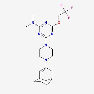 molecular formula C21H31F3N6O B4294014 4-[4-(1-adamantyl)piperazin-1-yl]-N,N-dimethyl-6-(2,2,2-trifluoroethoxy)-1,3,5-triazin-2-amine 