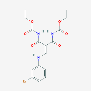 molecular formula C16H18BrN3O6 B429402 Ethyl 3-(3-bromoanilino)-2-{[(ethoxycarbonyl)amino]carbonyl}acryloylcarbamate 