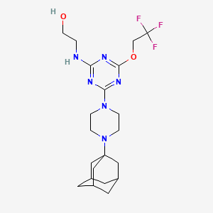 2-{[4-[4-(1-adamantyl)piperazin-1-yl]-6-(2,2,2-trifluoroethoxy)-1,3,5-triazin-2-yl]amino}ethanol