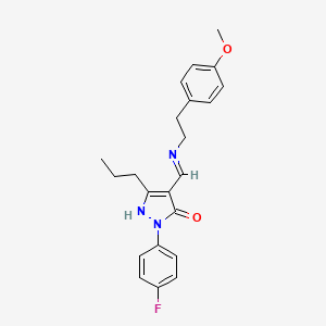 2-(4-fluorophenyl)-4-({[2-(4-methoxyphenyl)ethyl]amino}methylene)-5-propyl-2,4-dihydro-3H-pyrazol-3-one