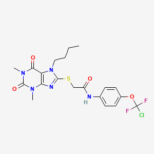 molecular formula C20H22ClF2N5O4S B4294094 2-[(7-butyl-1,3-dimethyl-2,6-dioxo-2,3,6,7-tetrahydro-1H-purin-8-yl)thio]-N-{4-[chloro(difluoro)methoxy]phenyl}acetamide 