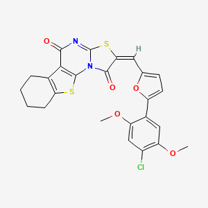 2-{[5-(4-chloro-2,5-dimethoxyphenyl)-2-furyl]methylene}-6,7,8,9-tetrahydro-5H-[1]benzothieno[3,2-e][1,3]thiazolo[3,2-a]pyrimidine-1,5(2H)-dione