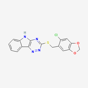 molecular formula C17H11ClN4O2S B4294117 3-{[(6-chloro-1,3-benzodioxol-5-yl)methyl]thio}-5H-[1,2,4]triazino[5,6-b]indole 
