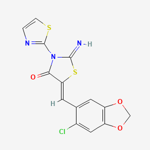 5-[(6-chloro-1,3-benzodioxol-5-yl)methylene]-2-imino-3-(1,3-thiazol-2-yl)-1,3-thiazolidin-4-one