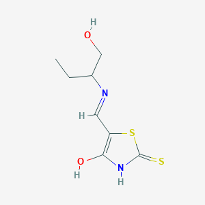 molecular formula C8H12N2O2S2 B429415 5-({[1-(Hydroxymethyl)propyl]amino}methylene)-2-thioxo-1,3-thiazolidin-4-one 