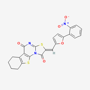 molecular formula C23H15N3O5S2 B4294224 2-{[5-(2-nitrophenyl)-2-furyl]methylene}-6,7,8,9-tetrahydro-5H-[1]benzothieno[3,2-e][1,3]thiazolo[3,2-a]pyrimidine-1,5(2H)-dione 