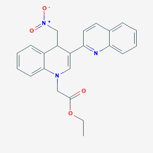 molecular formula C23H21N3O4 B4294238 ethyl [4'-(nitromethyl)-2,3'-biquinolin-1'(4'H)-yl]acetate 