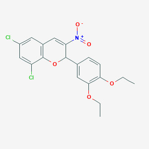 6,8-dichloro-2-(3,4-diethoxyphenyl)-3-nitro-2H-chromene